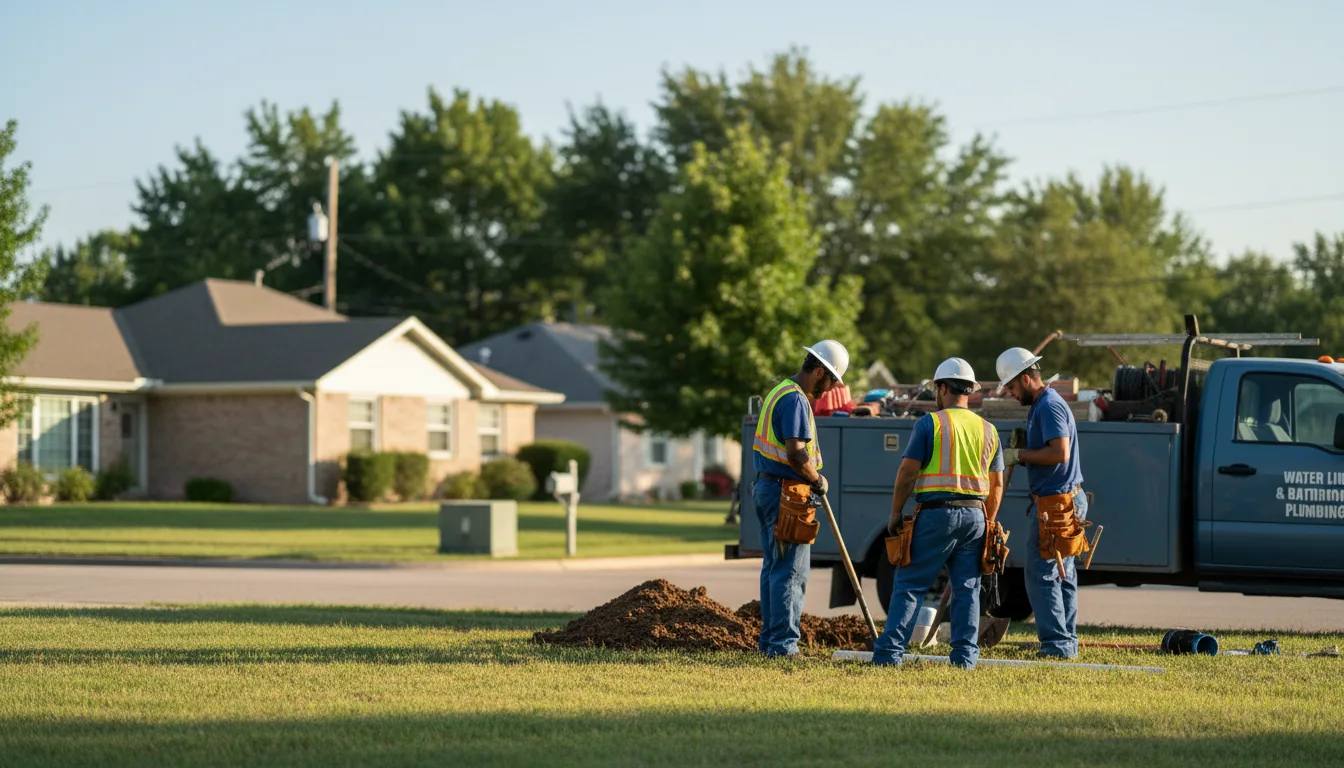 Residential water line and bathroom plumbing service in Warsaw, IL